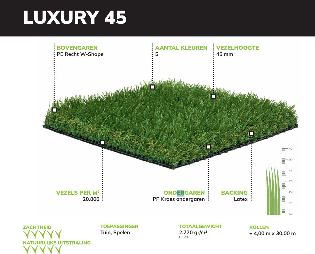Luxury 45 kunstgras soort