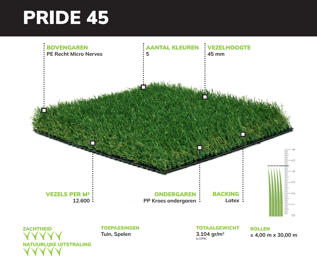 Pride 45 kunstgras soort